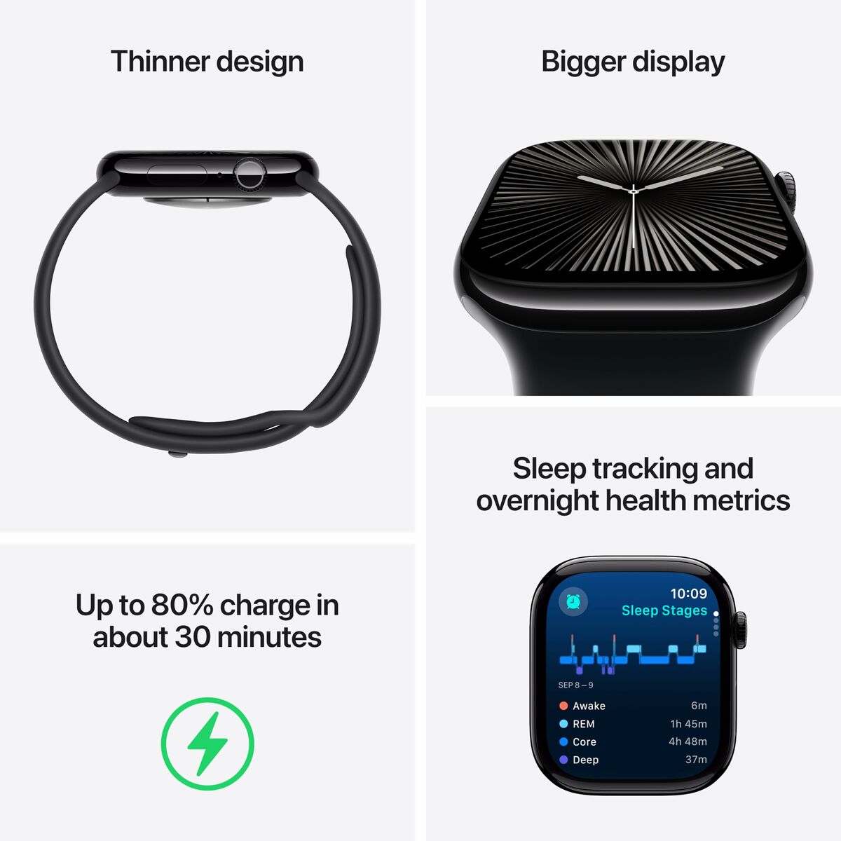 Apple Watch Series 10 – Smartwatch, 1,77", Schwarz