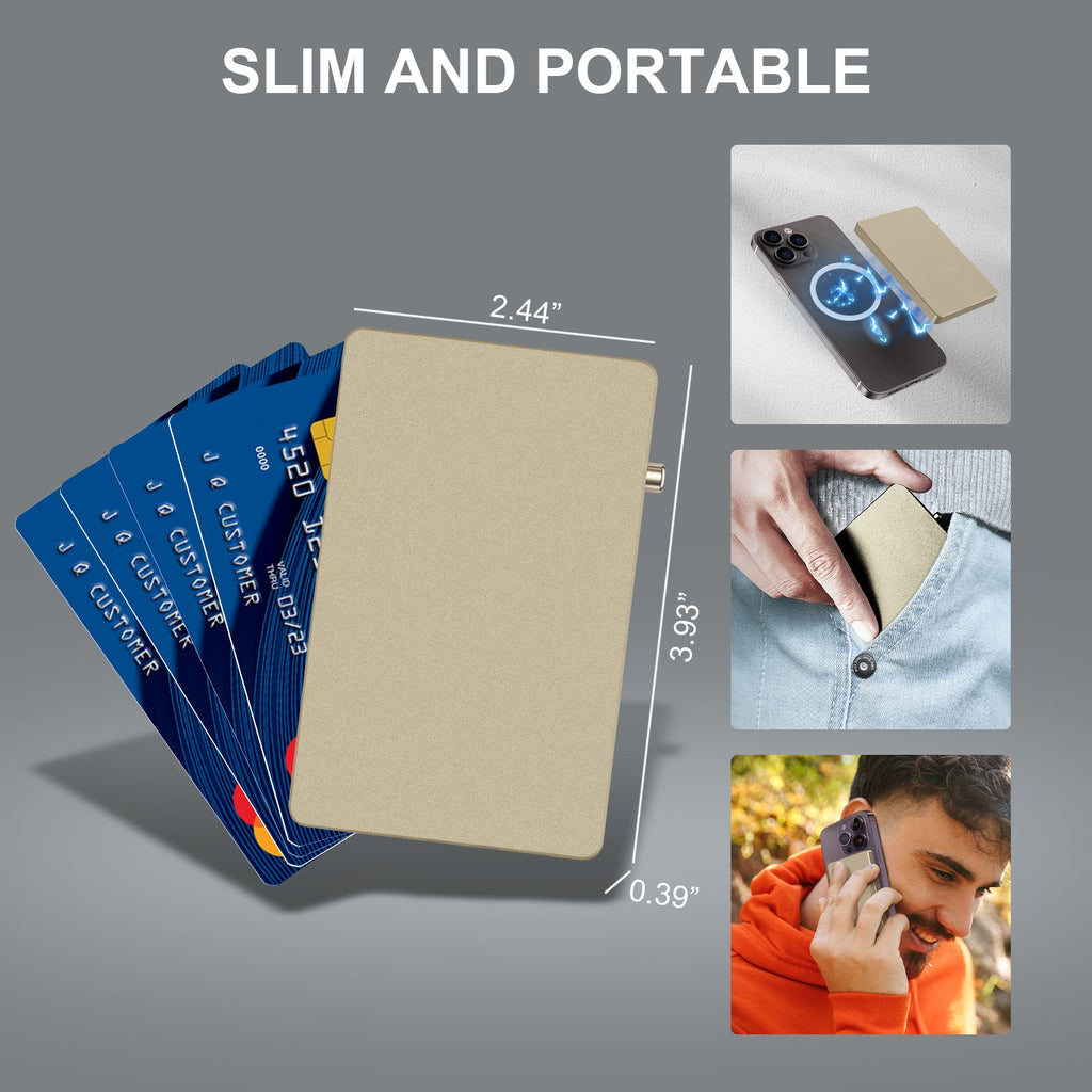Minimalist Pop up Wallet with Money Clip, All Aluminum Slide Rfid Slim Card Holder