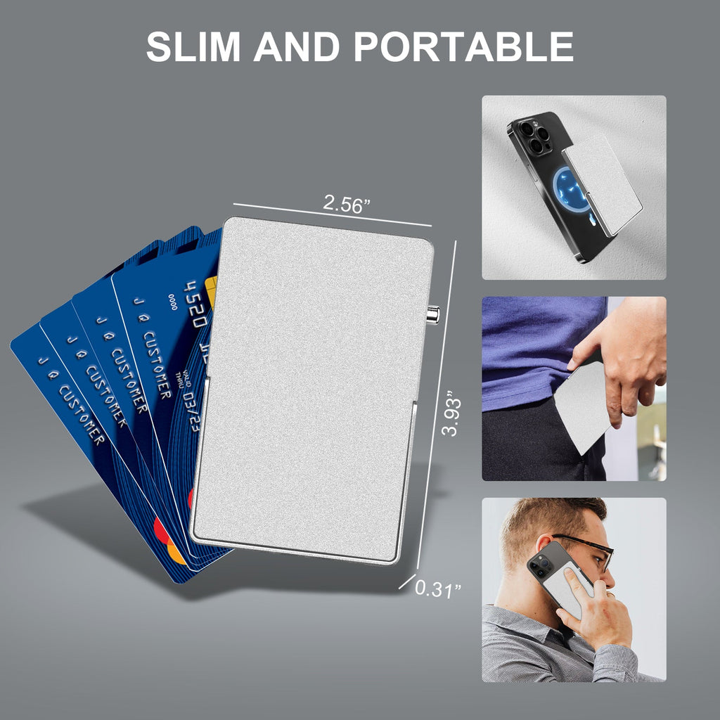 Minimalist Pop up Wallet with Money Clip, All Aluminum Slide Rfid Slim Card Holder