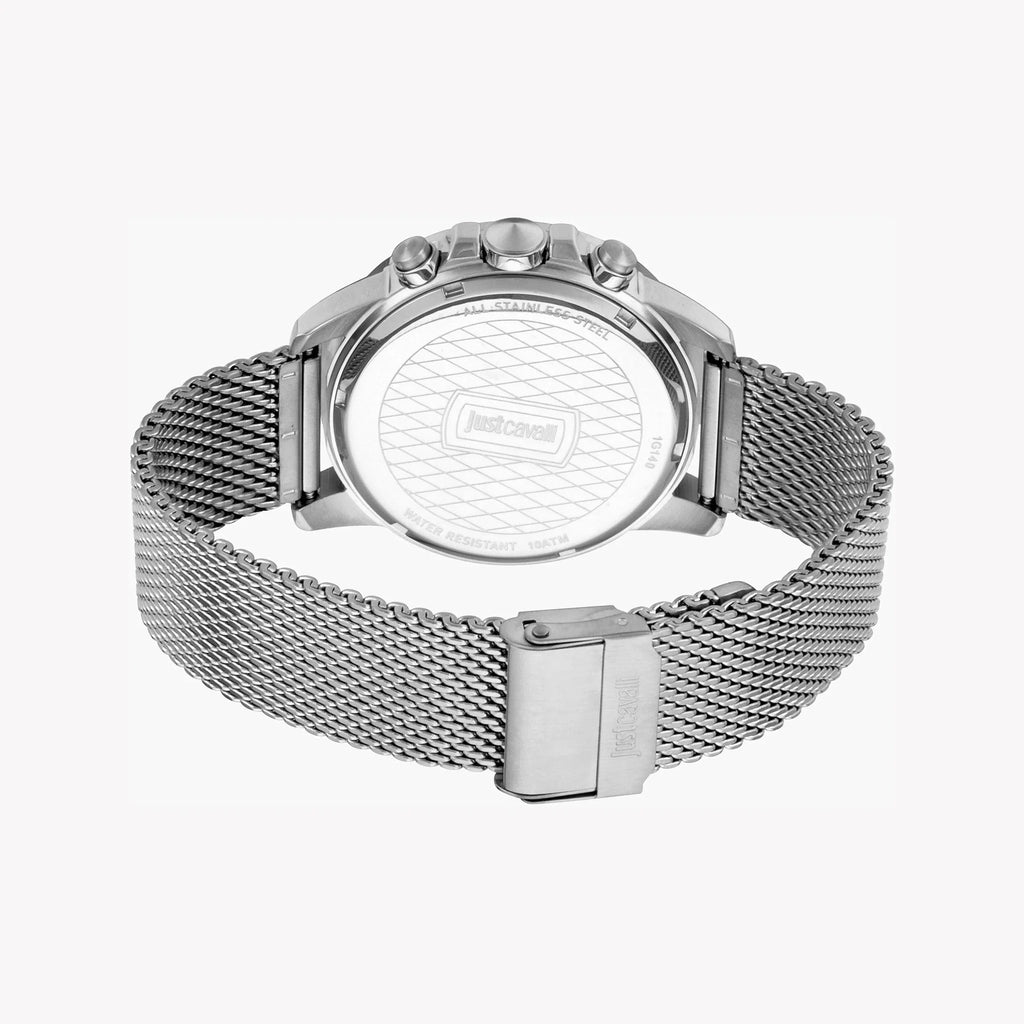 Just Cavalli Men's Silver Stainless Steel Watch, Silver Dial | Jc1g140m0055