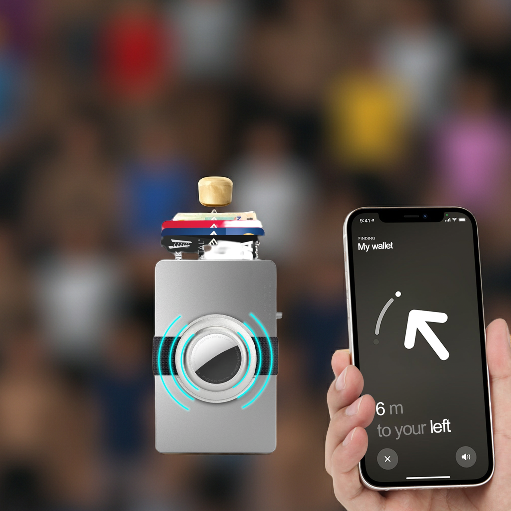 Minimalist Pop up Wallet with Money Clip, All Aluminum Slide Rfid Slim Card Holder