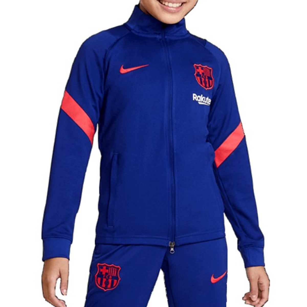 Kids - FC Barcelona blue presentation Soccer tracksuit 2021 - Nike