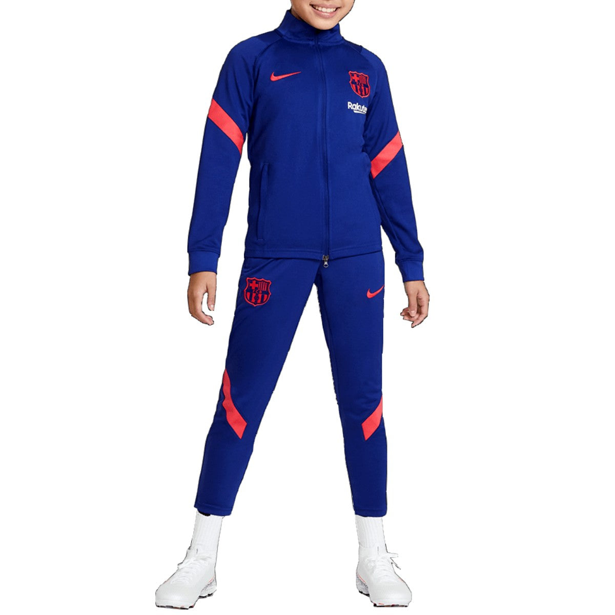 Kids - FC Barcelona blue presentation Soccer tracksuit 2021 - Nike