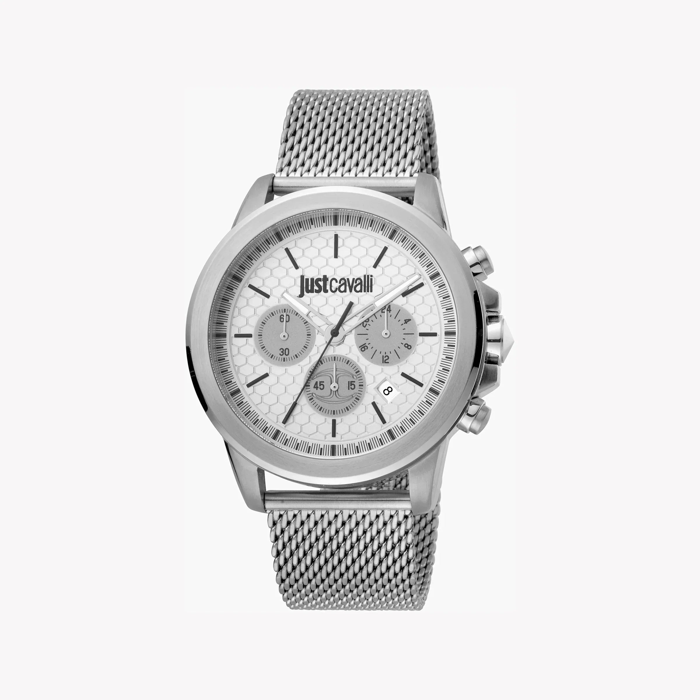 Just Cavalli Men's Silver Stainless Steel Watch, Silver Dial | Jc1g140m0055