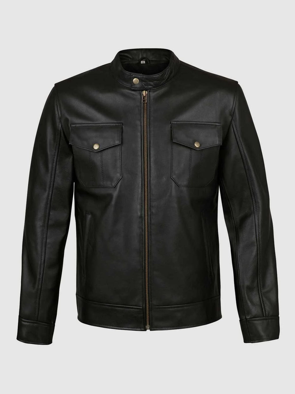 4 Pocket Black Leather Jacket
