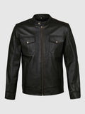 4 Pocket Black Leather Jacket