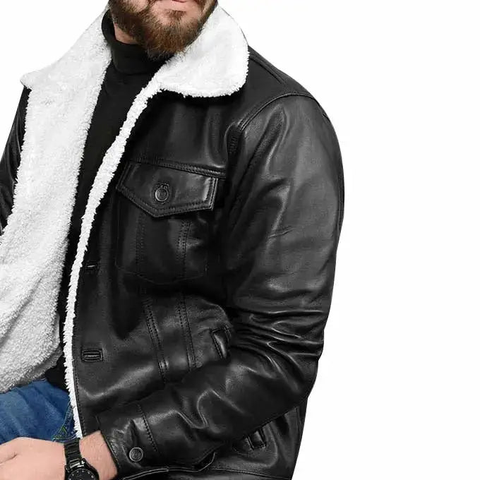 Leather Sherpa Jacket