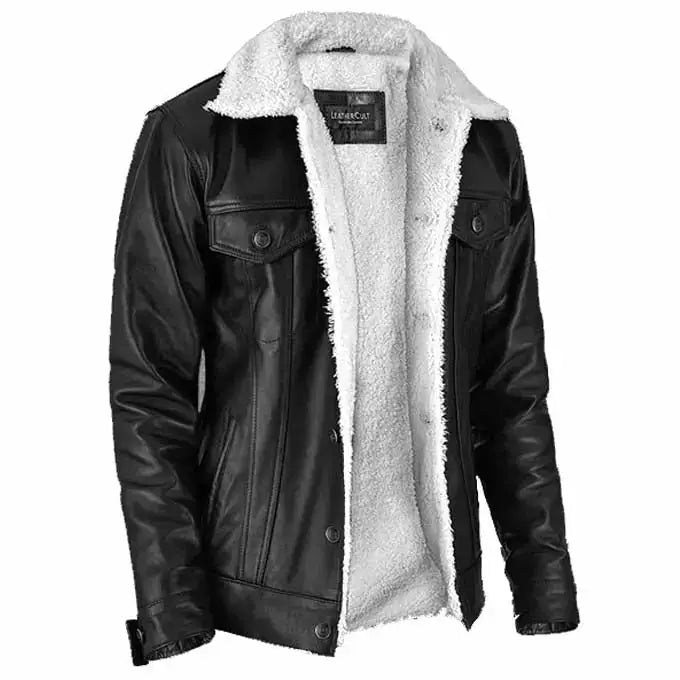 Leather Sherpa Jacket
