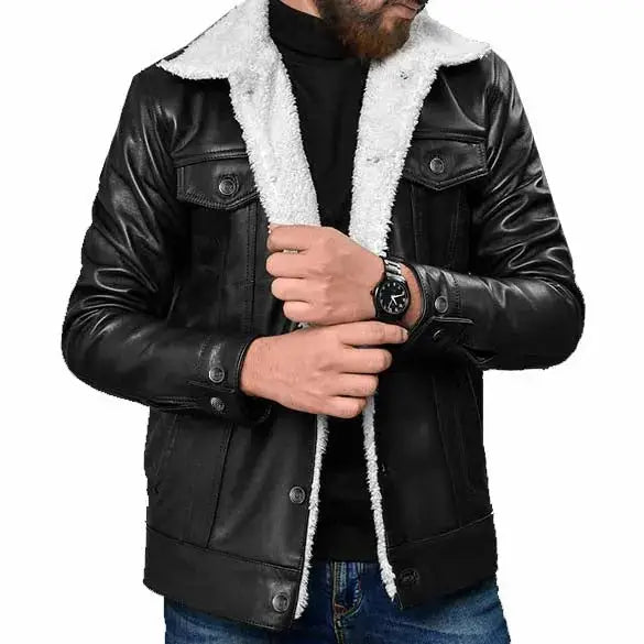Leather Sherpa Jacket