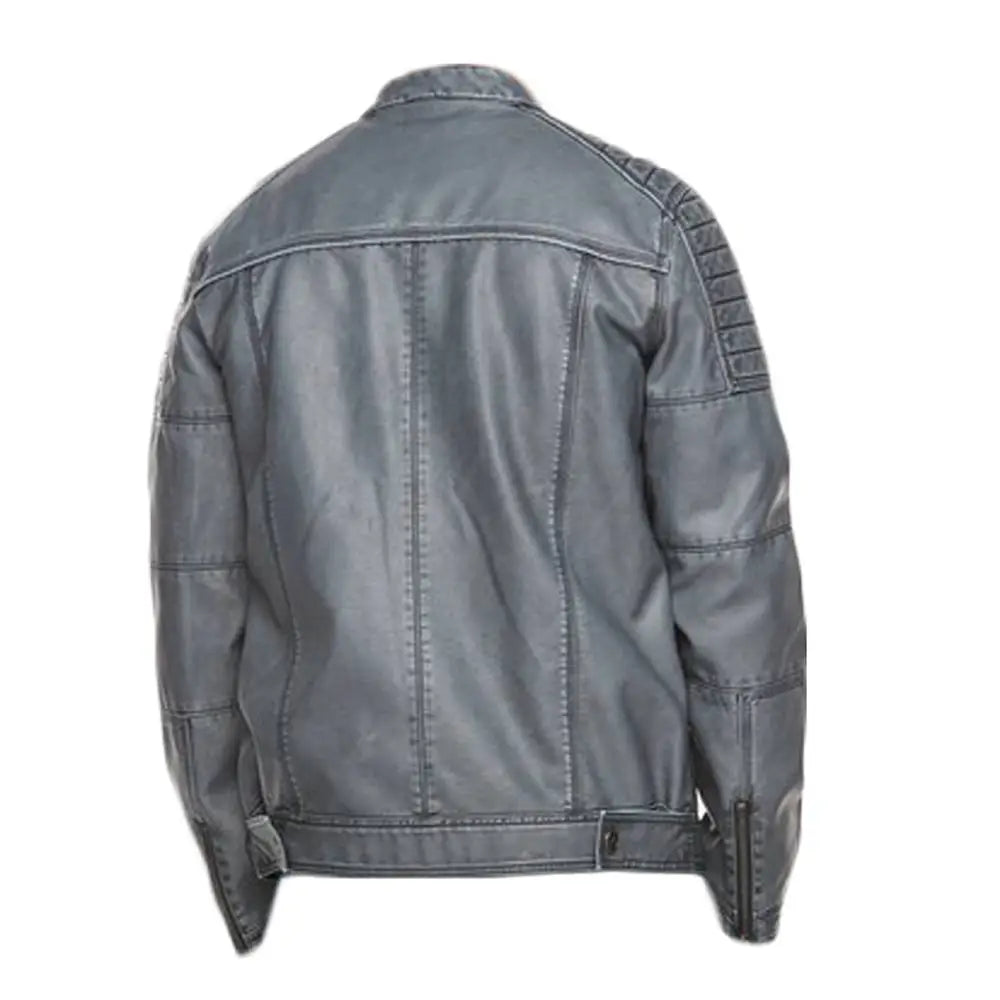 Mens Grey Waxed Fashion Jacket
