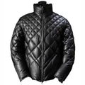 Men’s Black Lambskin Leather Puffer Jacket – Leather Down Jacket