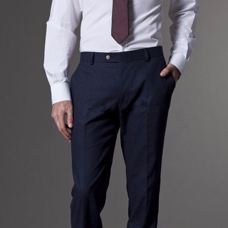 Navy blue 2-piece office suits for men
