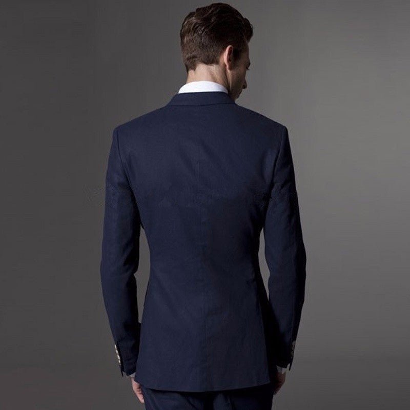 Navy blue 2-piece office suits for men