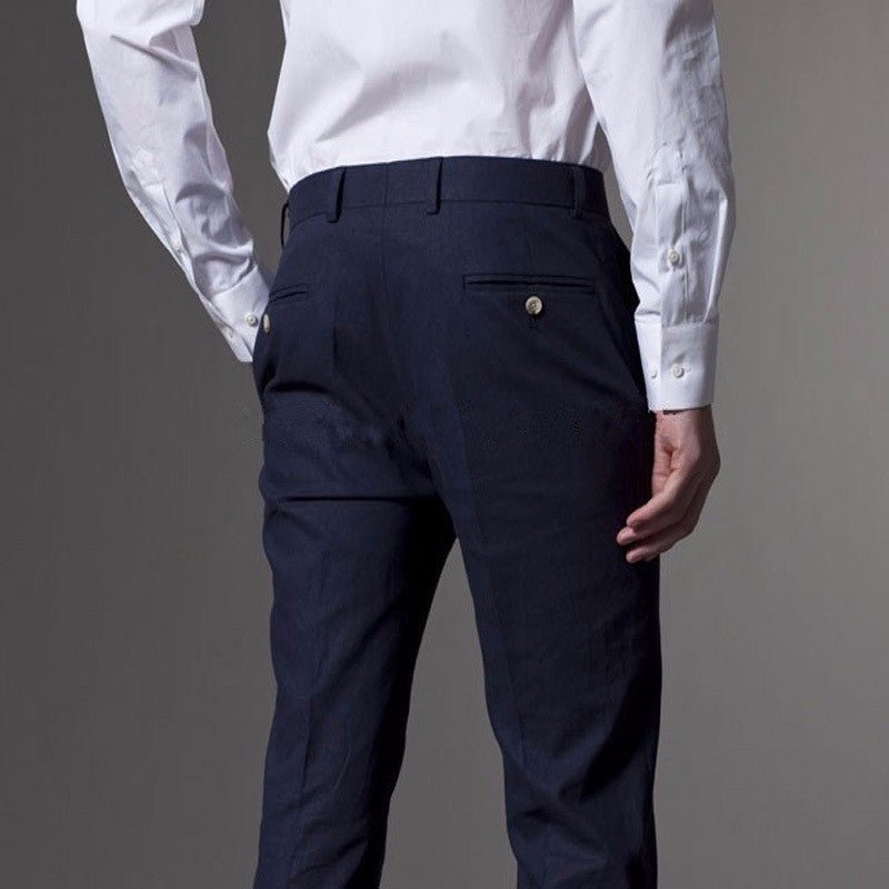 Navy blue 2-piece office suits for men