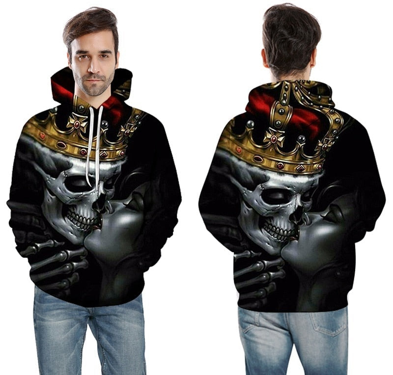 Men/Women 3d Hoodies Metal Skulls kiss Print women Hooded Hoodies Thin 3d Sweatshirts Hoody Hip hop Tops