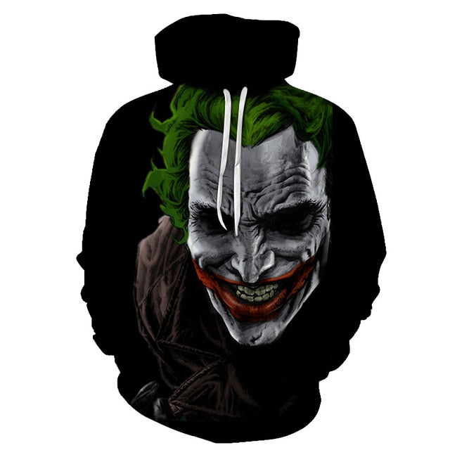 Joker 3D Hoodies Men Women Sweatshirts Badass Funny Printed Pullover Autumn Winter Brand Tracksuits Boy Hoodies