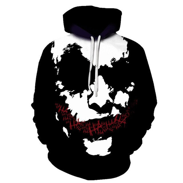 Joker 3D Hoodies Men Women Sweatshirts Badass Funny Printed Pullover Autumn Winter Brand Tracksuits Boy Hoodies
