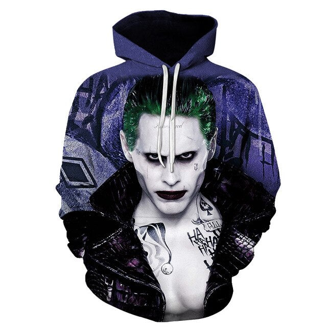 Joker 3D Hoodies Men Women Sweatshirts Badass Funny Printed Pullover Autumn Winter Brand Tracksuits Boy Hoodies