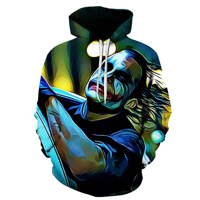 Joker 3D Hoodies Men Women Sweatshirts Badass Funny Printed Pullover Autumn Winter Brand Tracksuits Boy Hoodies