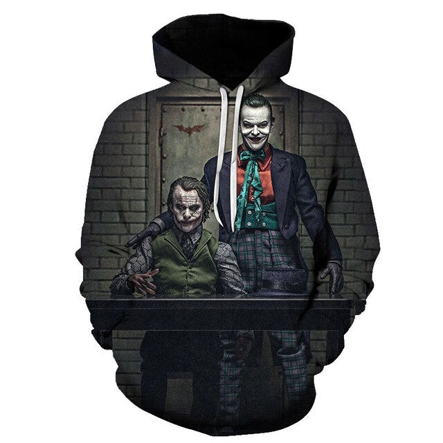 Joker 3D Hoodies Men Women Sweatshirts Badass Funny Printed Pullover Autumn Winter Brand Tracksuits Boy Hoodies